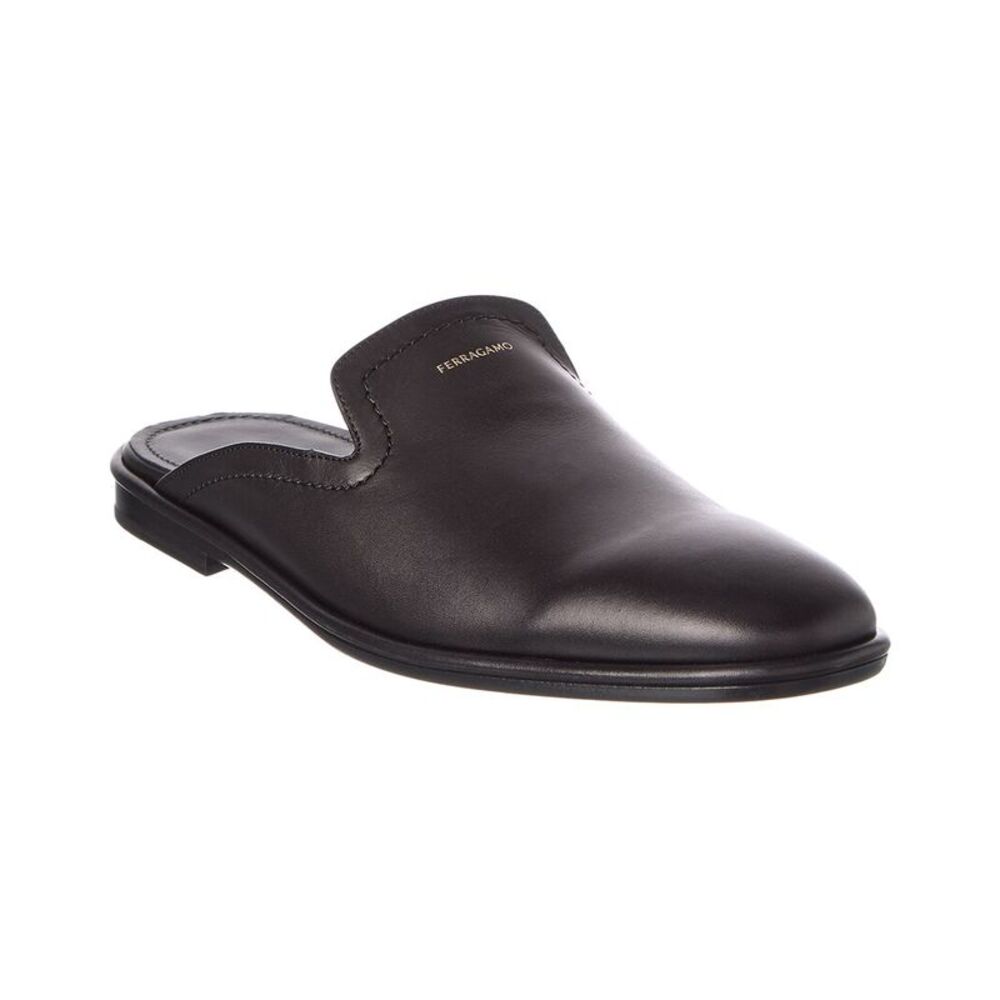 Ferragamo Leather Mule, Black
